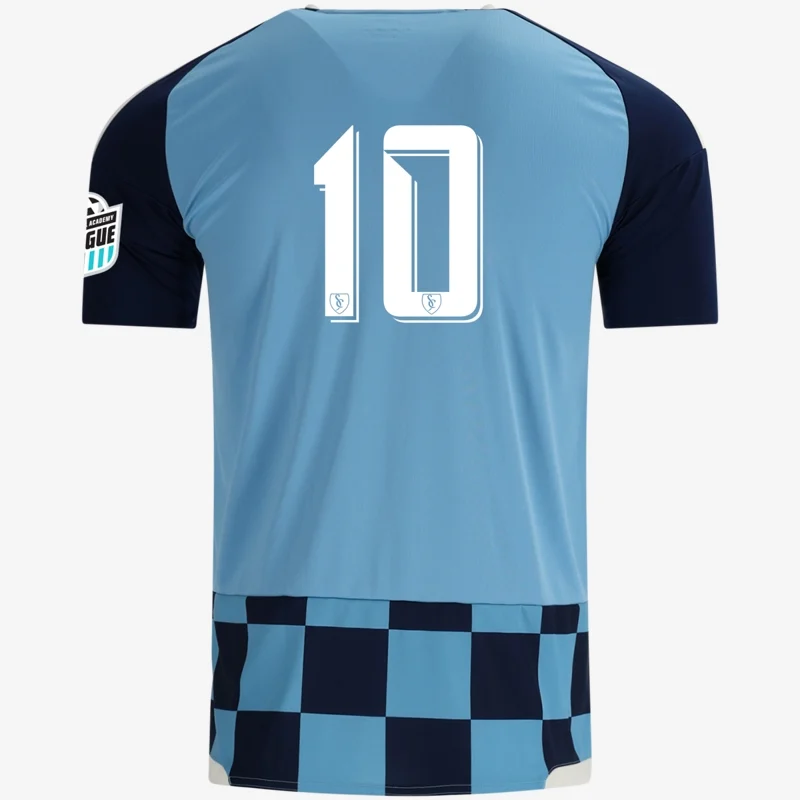 NAL third kit jersey (sky blue and navy checks), back